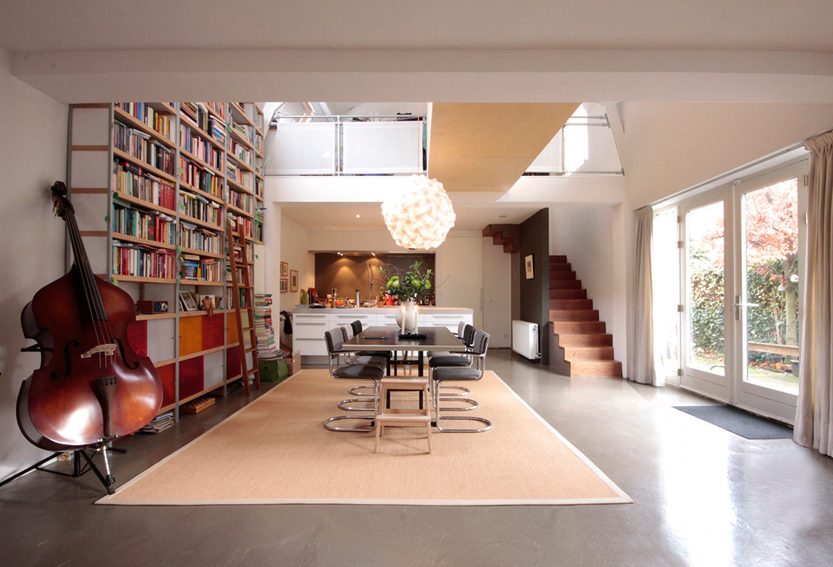 sisal vloerkleed Maya leerlook bandafwerking