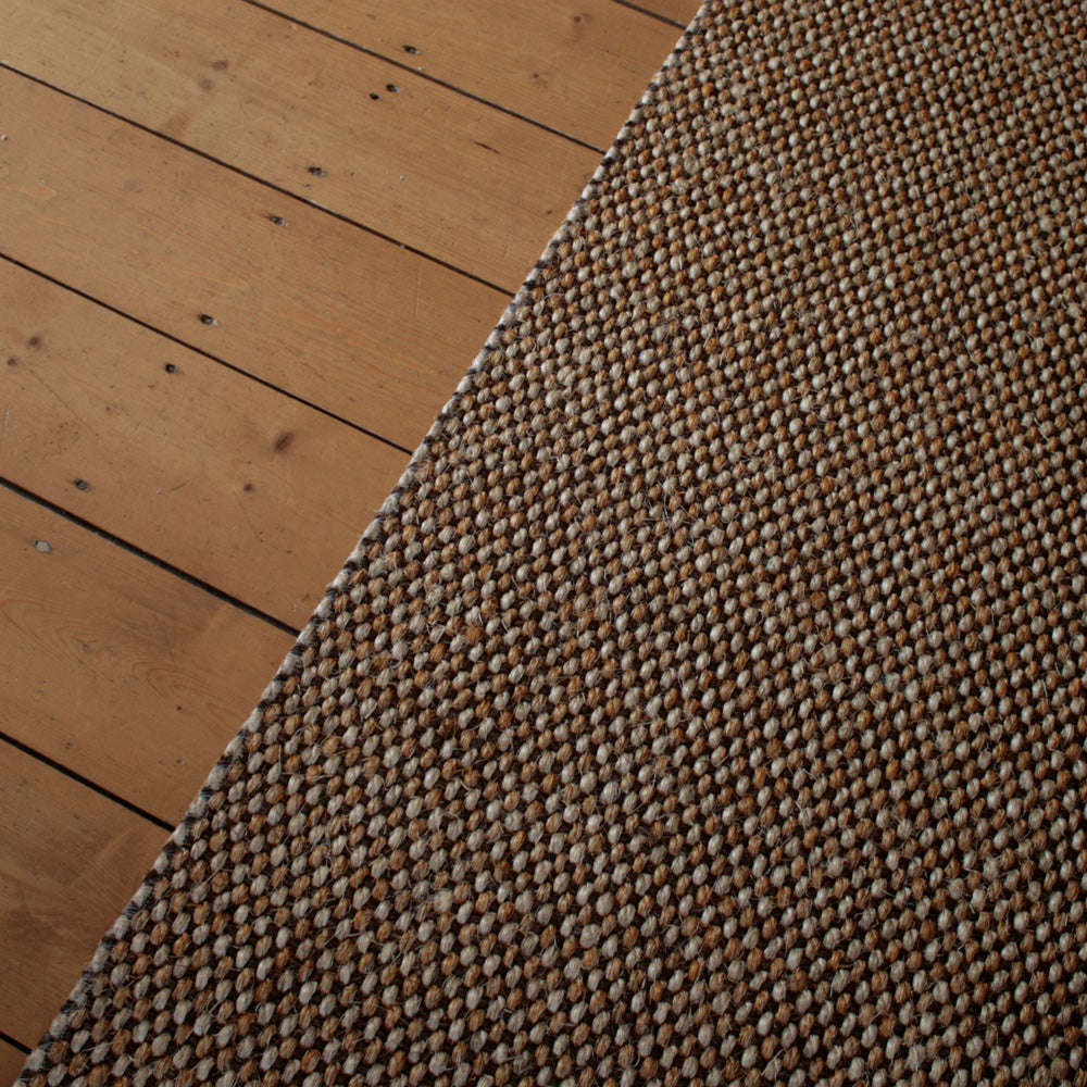 Sisal Yucatan vloerkleed met leerlook afwerking